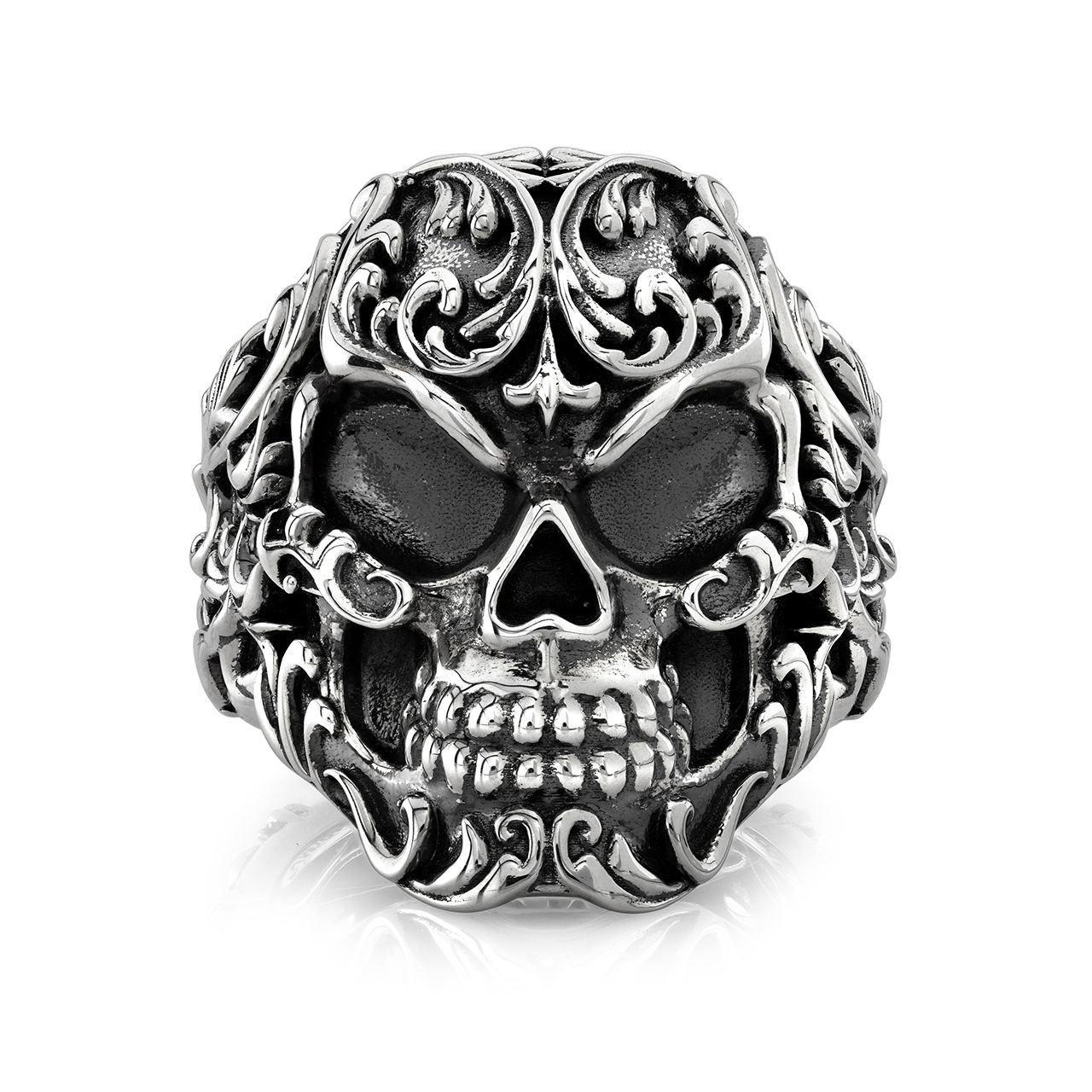 Sterling Silver Filigree Skull Ring