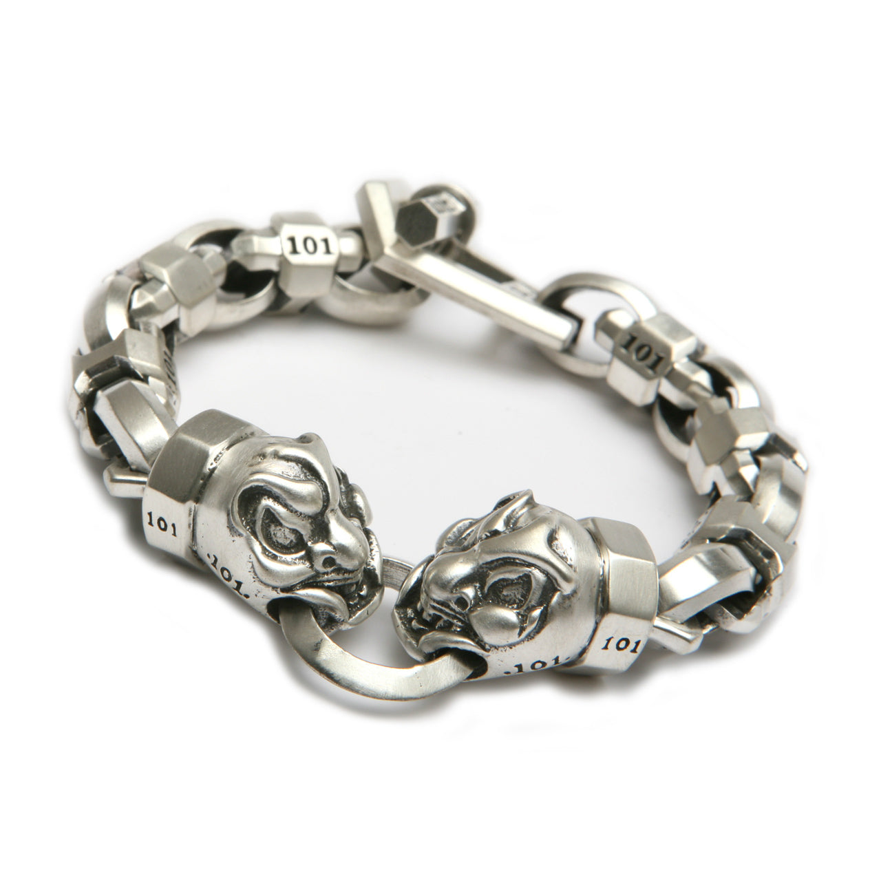 Sterling Silver FU Head Bracelet 8.5 inch/Archive