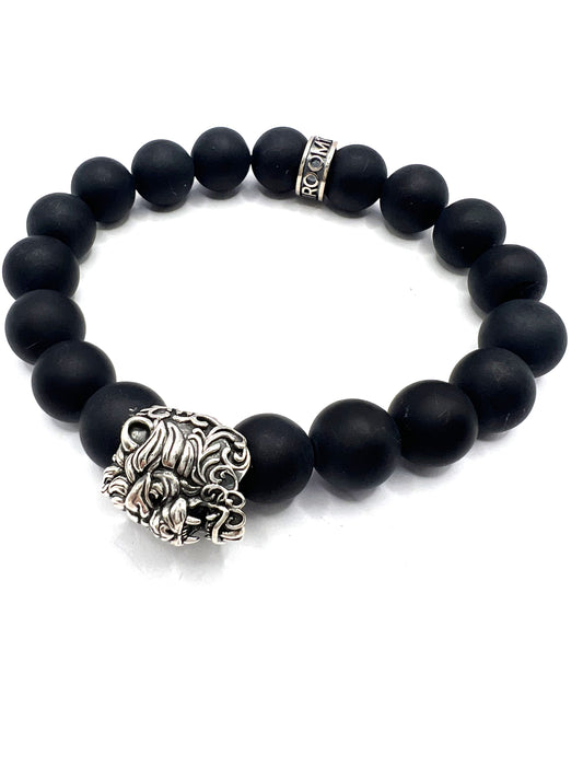 10 MM AGATE AND LION BRACELET/ARCHIVE