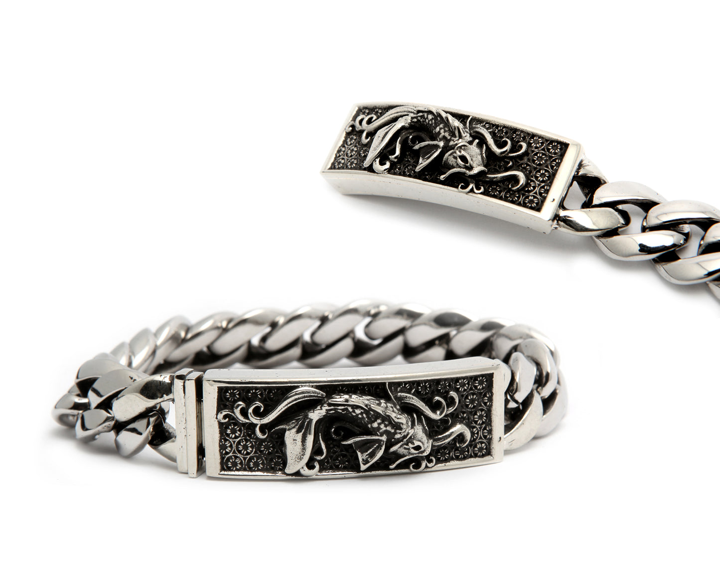 STAINLESS STEEL KOI FISH BRACELET 9.5 INCH/ARCHIVE