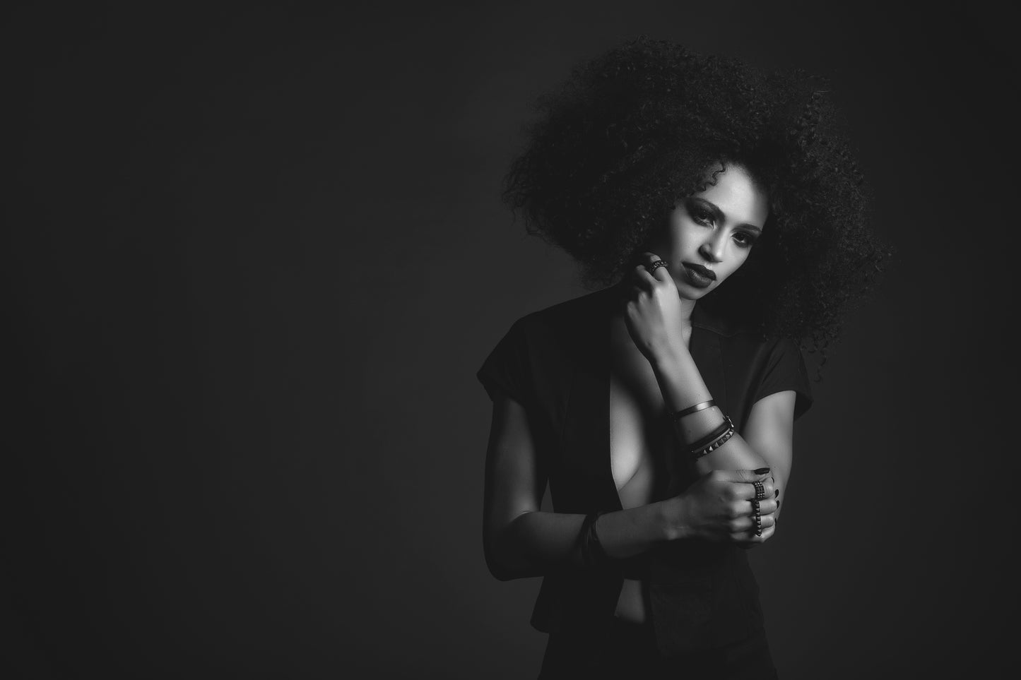 STAINLESS STEEL BLADE BANGLE SET -BLACK PVD/ARCHIVE