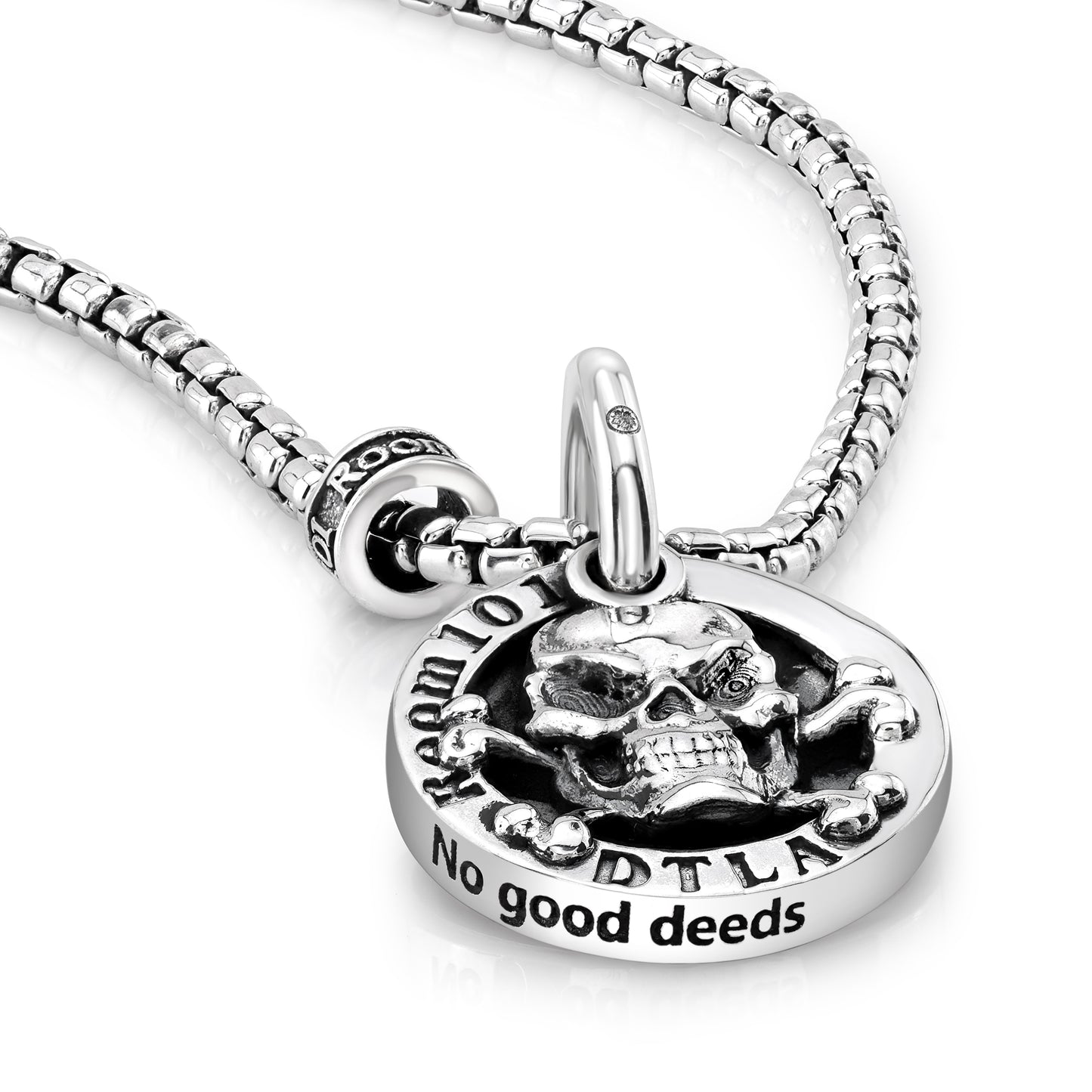 Sterling Silver Skull N Bone Coin Pendant/Archive