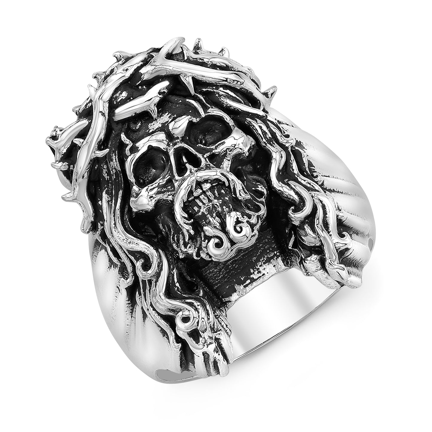 Sterling Silver Jesus Skull Ring size 9/Archive