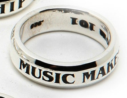 STERLING SILVER COMMITMENT BAND "MUSIC MAKES ME"/PROTOTYPE