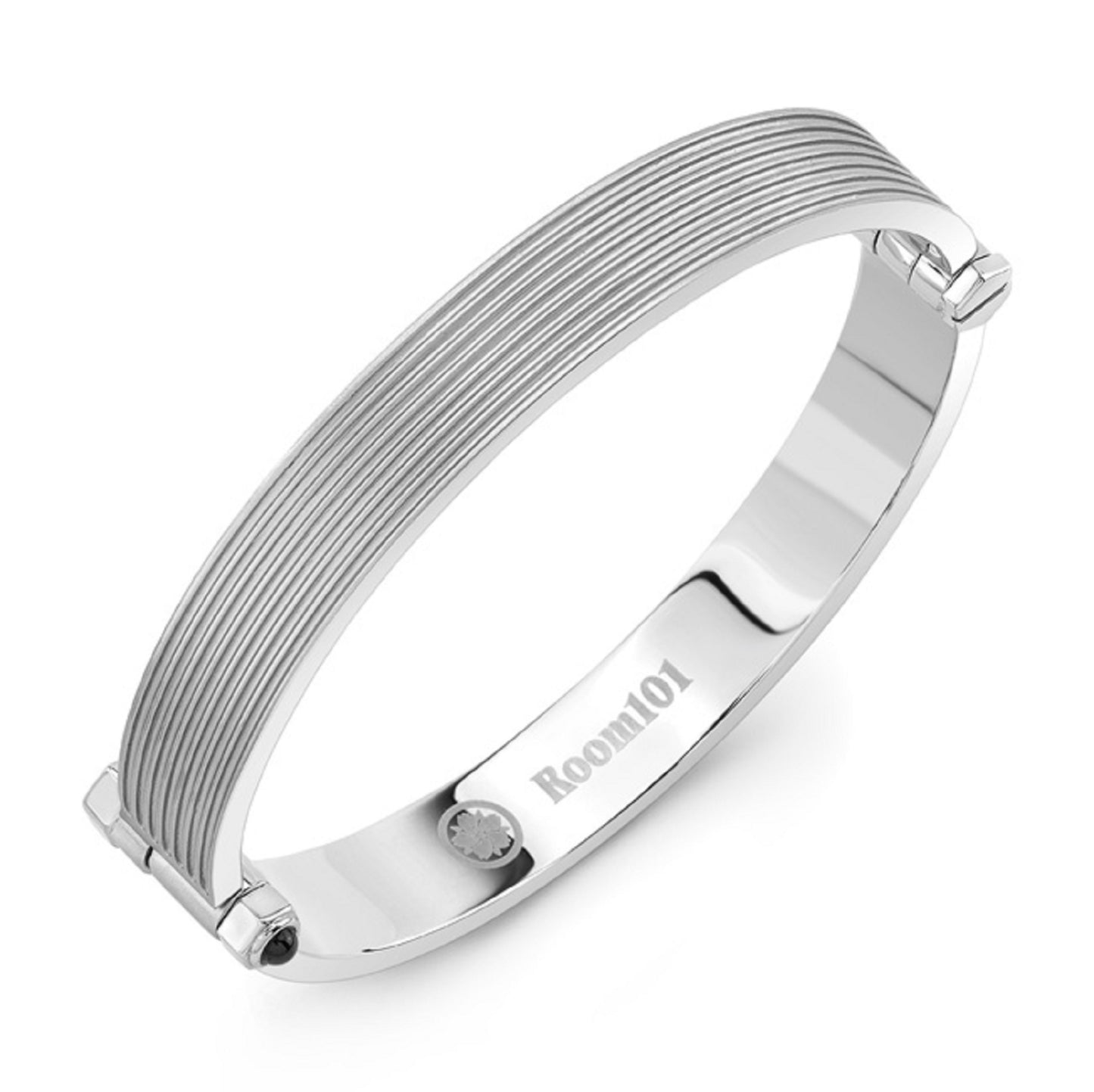 STAINLESS STEEL MINIMAL STRIPED BANGLE BRACELET/ARCHIVE