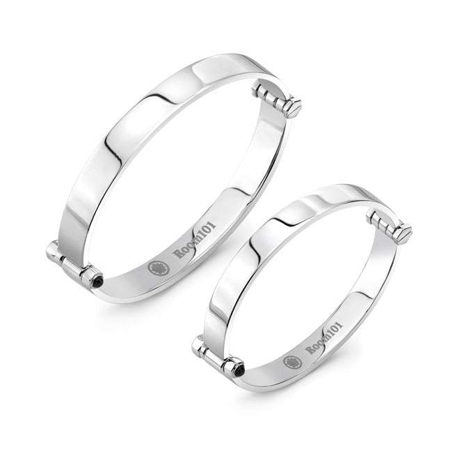 STAINLESS STEEL MINIMAL BANGLE SET -POLISHED/ARCHIVE
