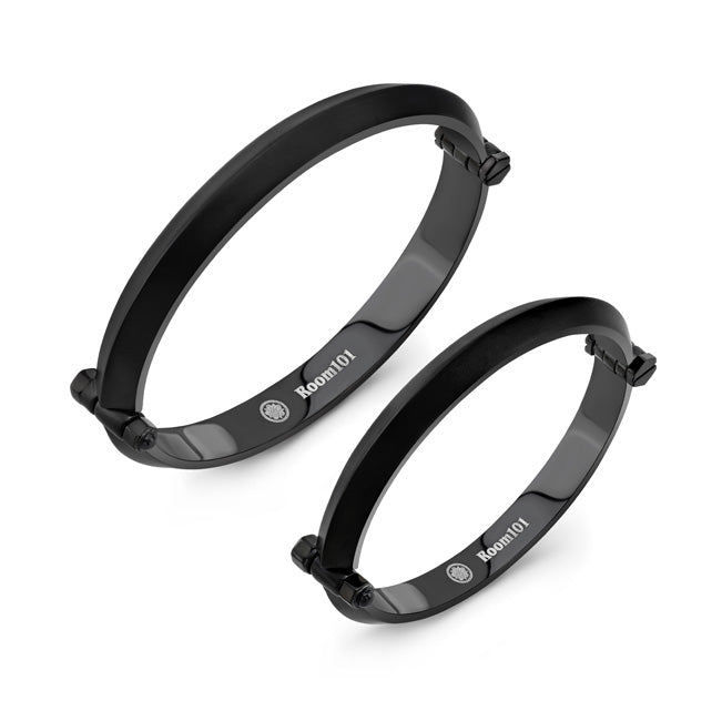 STAINLESS STEEL BLADE BANGLE SET -BLACK PVD/ARCHIVE