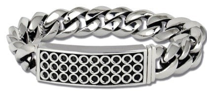 STAINLESS STEEL ID BRACELET/INFINITY PATTERN