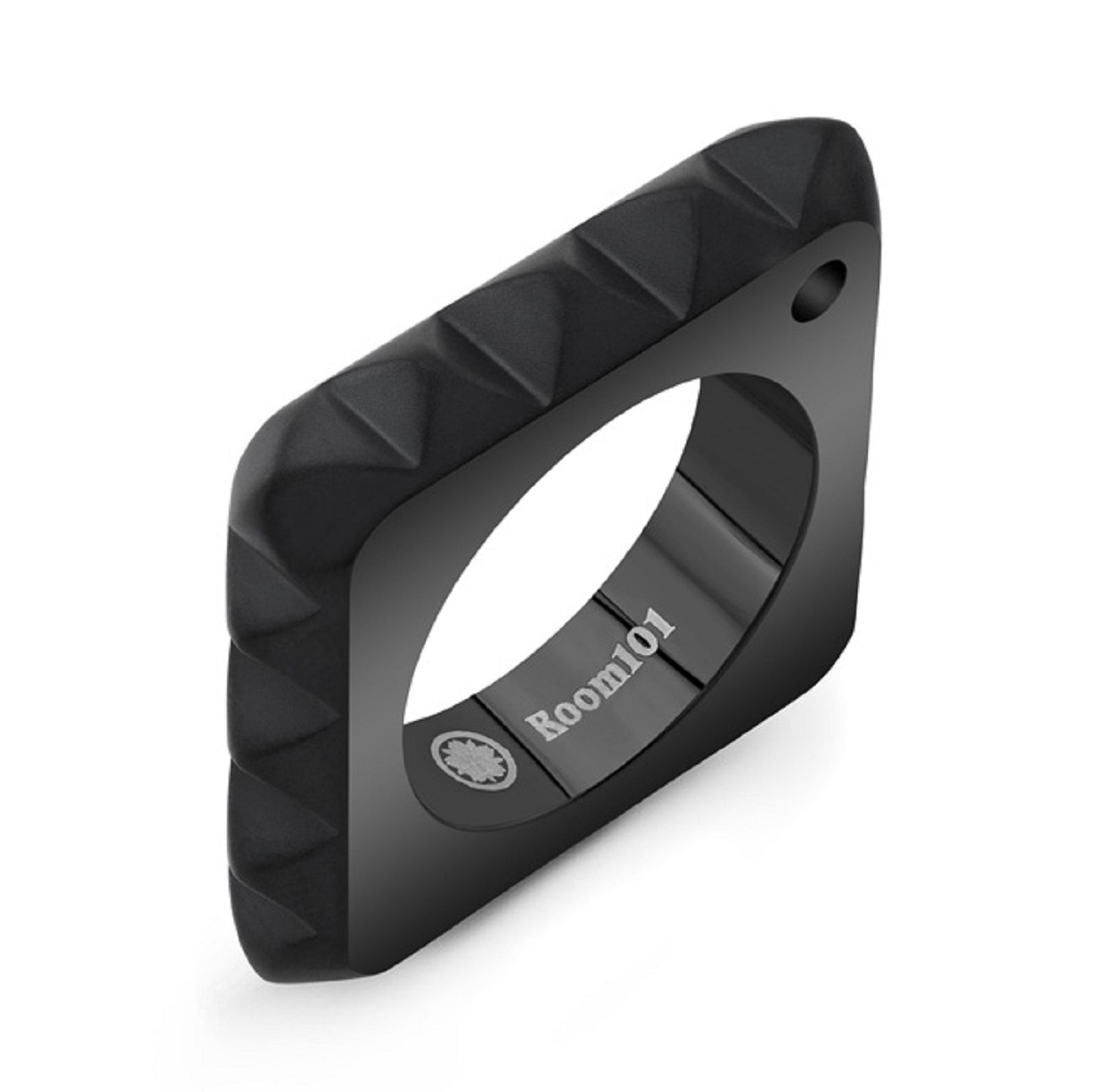 Square Pyramid Ring Black PVD/Archive
