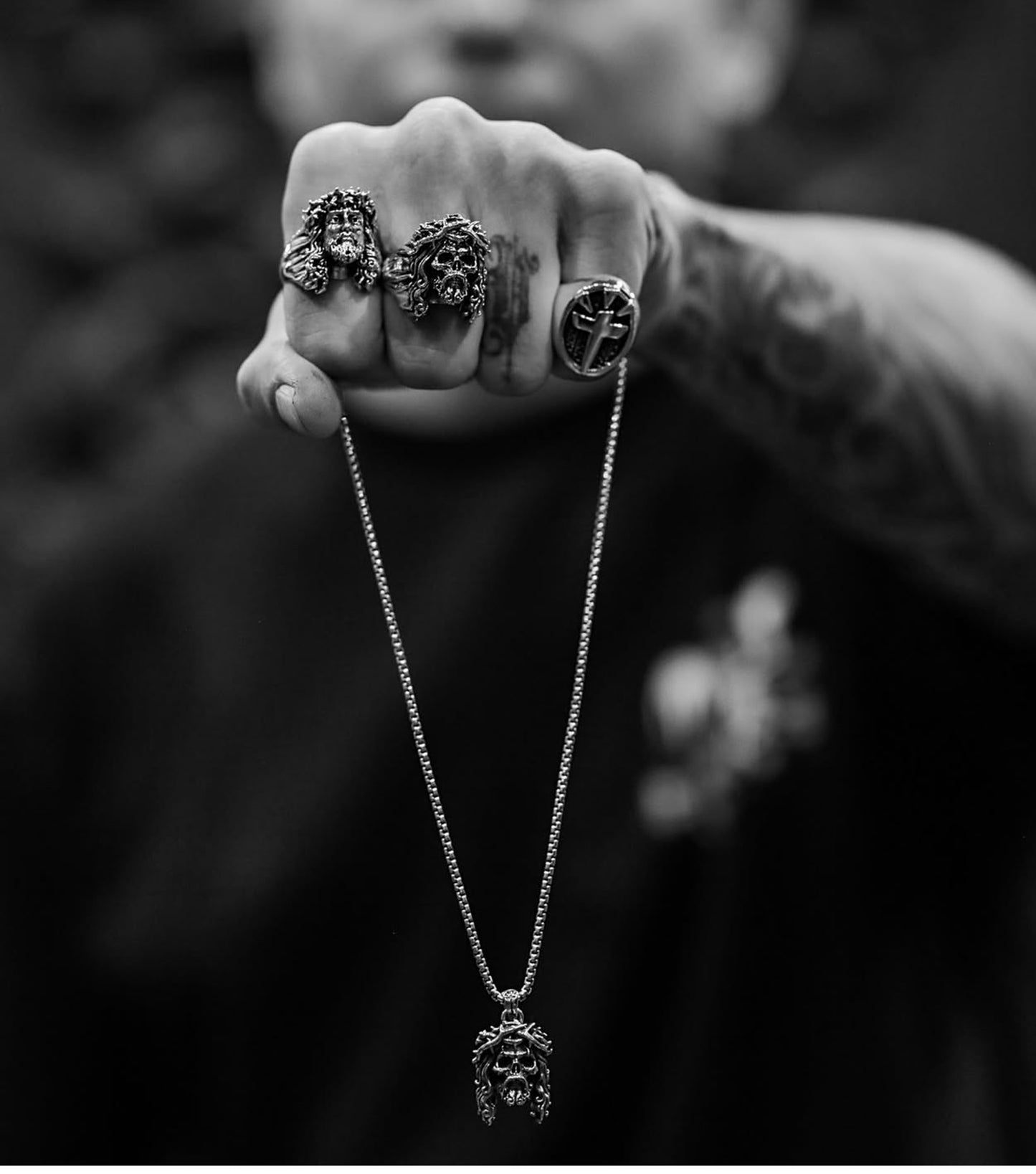 Jesus Skull Pendant Sterling silver