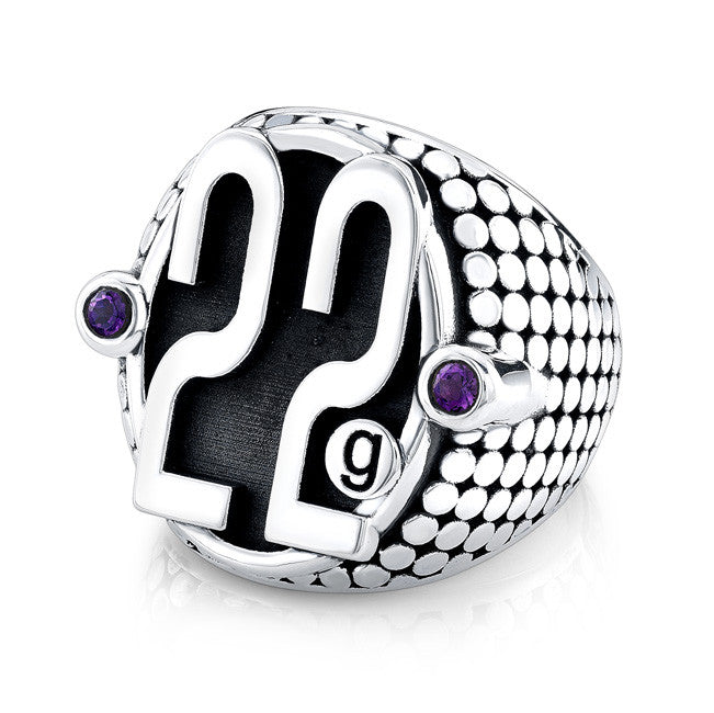 Custom Sterling Silver and Amethyst 22 Ring