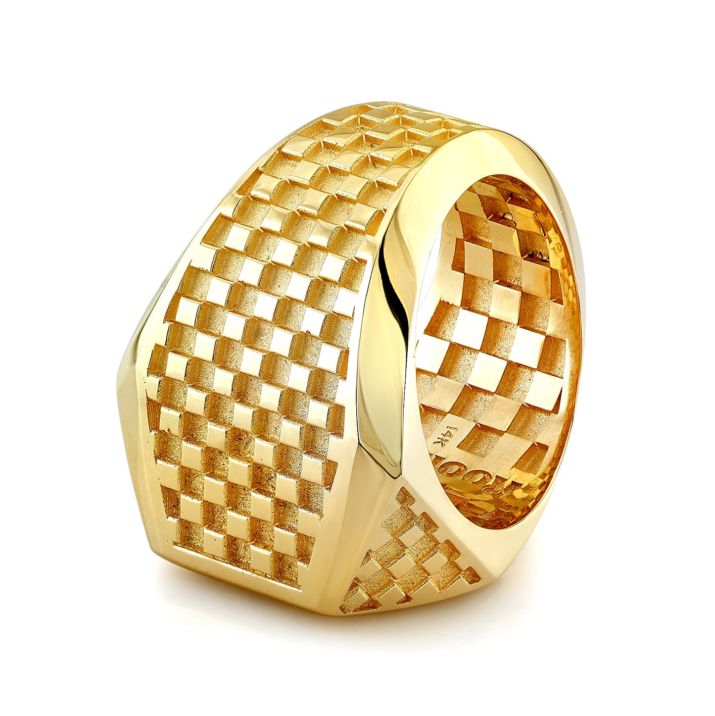 Gold Checker Talon Ring