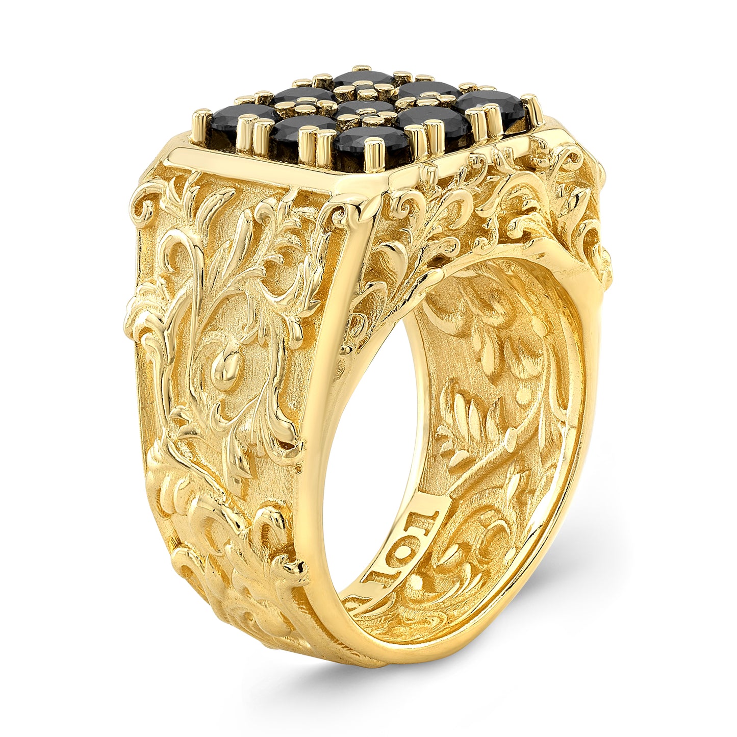18K Gold No 9 Filigree Ring