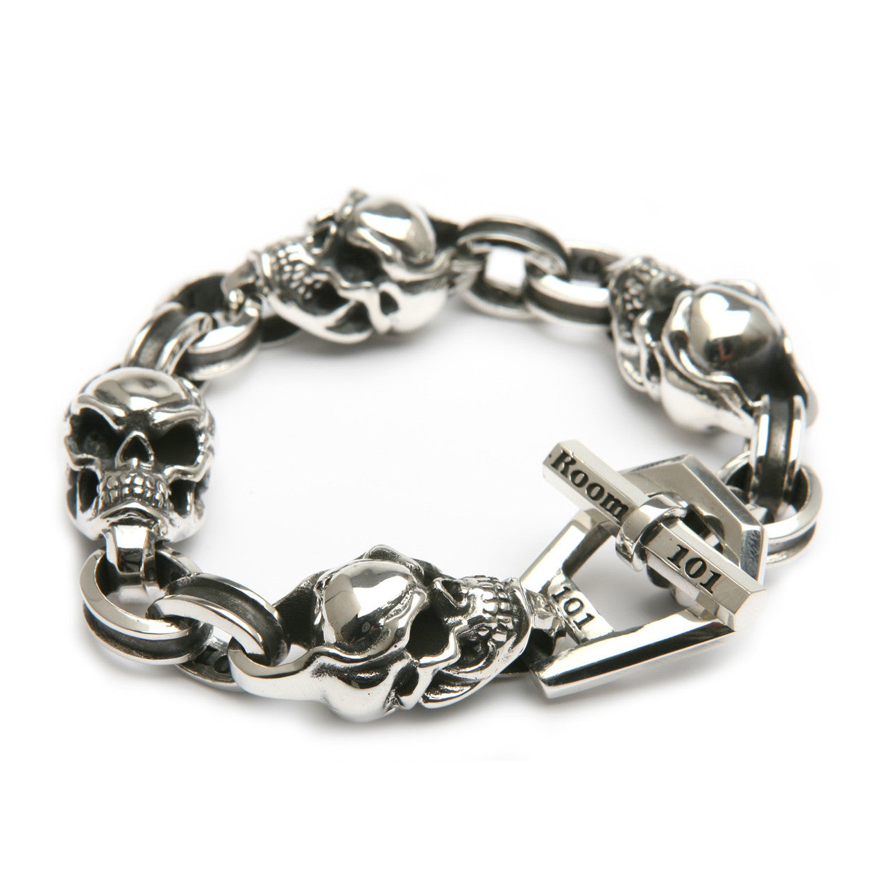 Sterling Silver Men's XL SkullLink with Channel Links