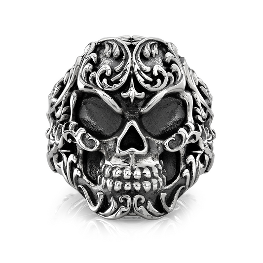 Sterling Silver Filigree Skull Ring