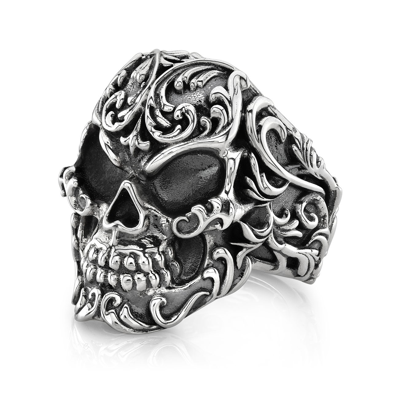 Sterling Silver Filigree Skull Ring