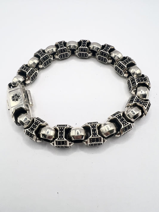 MEDIUM SIZE CATERPILLAR ONYX PAVE  BRACELET 8 INCH/PROTOTYPE