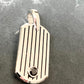 Sterling Silver Stripped Dog Tag with Garnet stone/archive