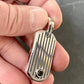 Sterling Silver Stripped Dog Tag with Garnet stone/archive