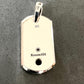 Sterling Silver Stripped Dog Tag with Garnet stone/archive