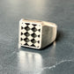 Sterling Silver Big Block Diamond Pattern Ring size 13/Archive