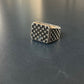 Sterling Silver Checker Block Ring size 12.5/Archive