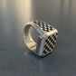 Sterling Silver CNC Checker Block Ring size13.5/Archive