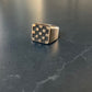 Sterling Silver lg checker block ring size 11/Archive