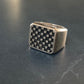 Sterling Silver Small Checker Block Ring size 11/Archive
