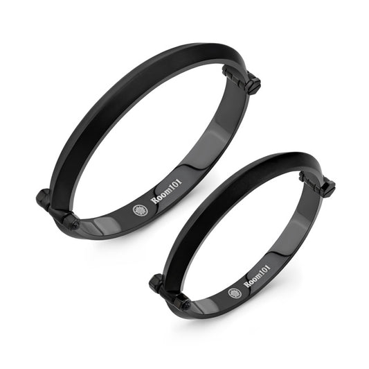 STAINLESS STEEL BLADE BANGLE SET -BLACK PVD/ARCHIVE