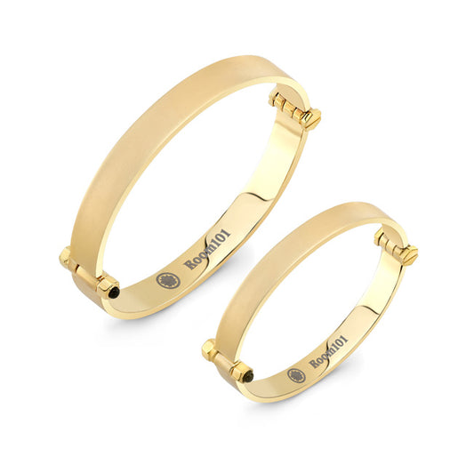 STAINLESS STEEL MINIMAL BANGLE SET -GOLD PLATED/ARCHIVE