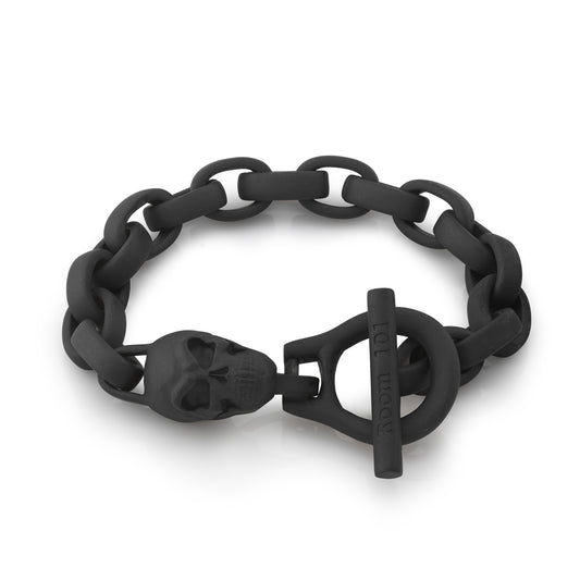 Stainless Steel Flat Black PVD Finish Eddie Link w/ Skull 9.5"/Archive
