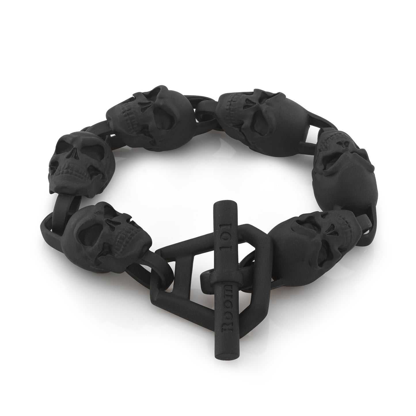 Stainless Steel Skull link Bracelets Black PVD 8.5 inch/Archive
