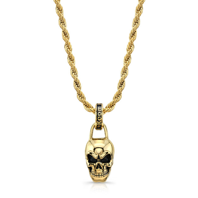 Stainless Steel Gold Plated Skull Necklace/Archive