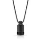 Small Black Titanium Stash Pendant with Stripes