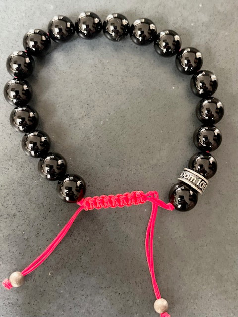 8MM GARNET BEAD BRACELET SHAMBALLA STYLE/ARCHIVE