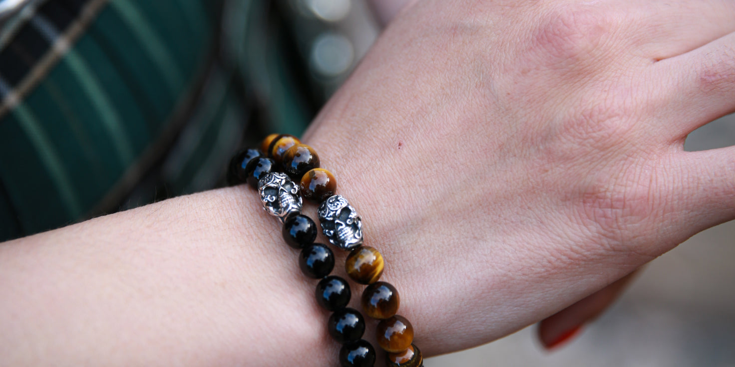 Bead Bracelets on Woman's Wrist