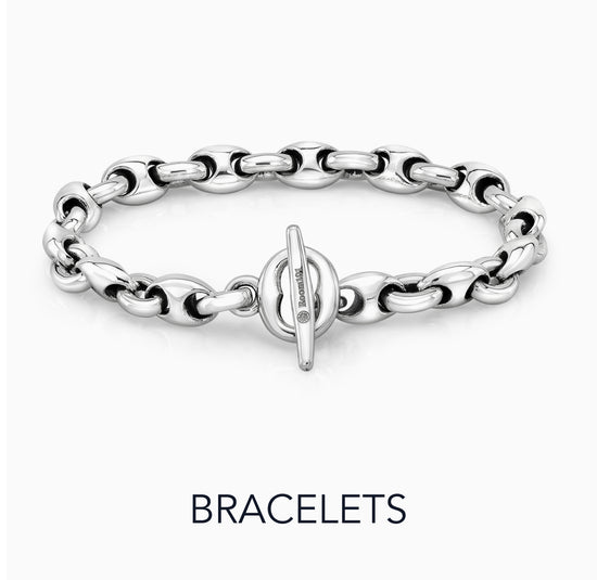 Silver Bracelets and BRACELETS text