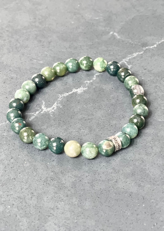 8 MM Moss Agate Bead Bracelet/archive