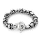 Sterling Silver Men's 06 Skull Link Bracelet