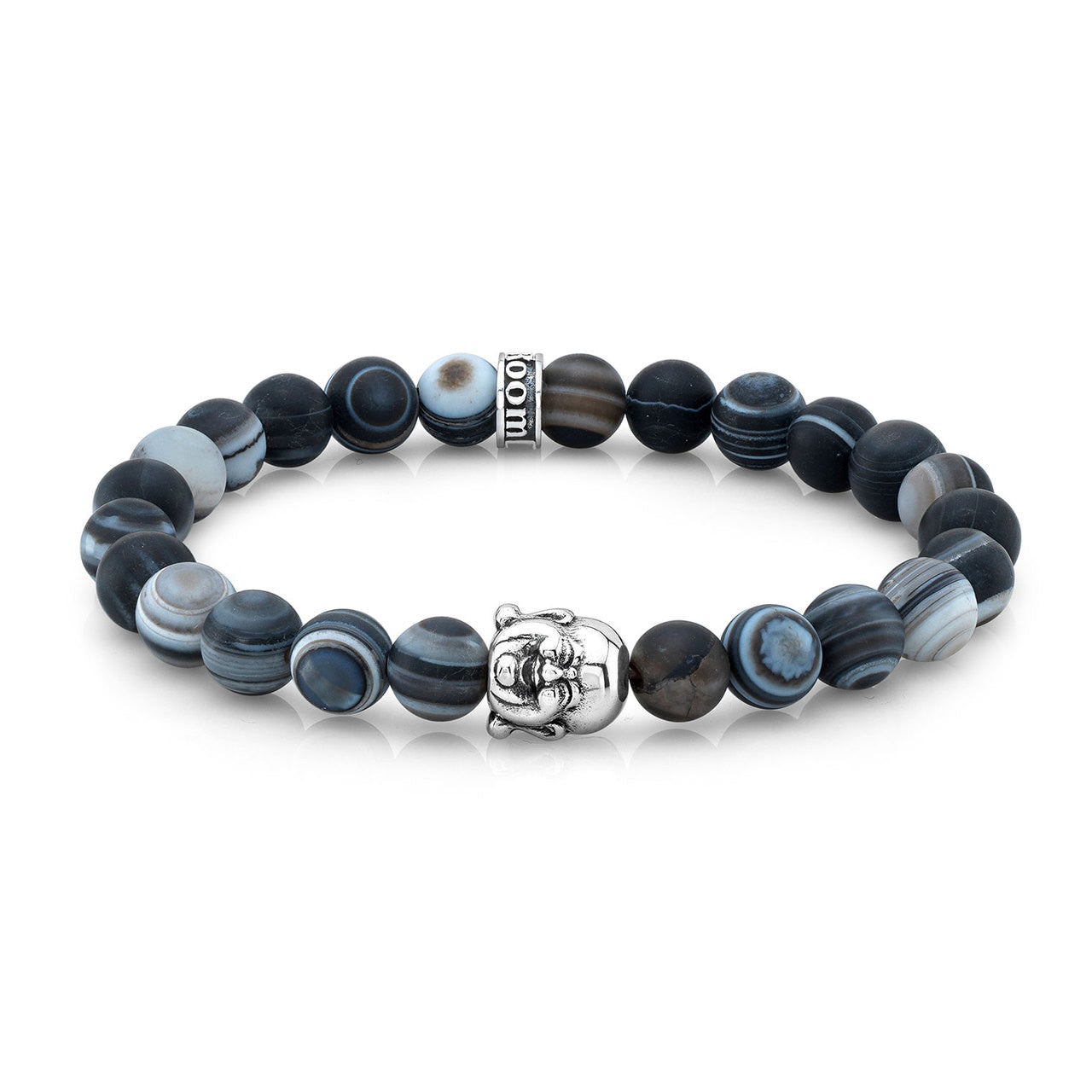 Frosted Agate Buddha Bead Bracelet