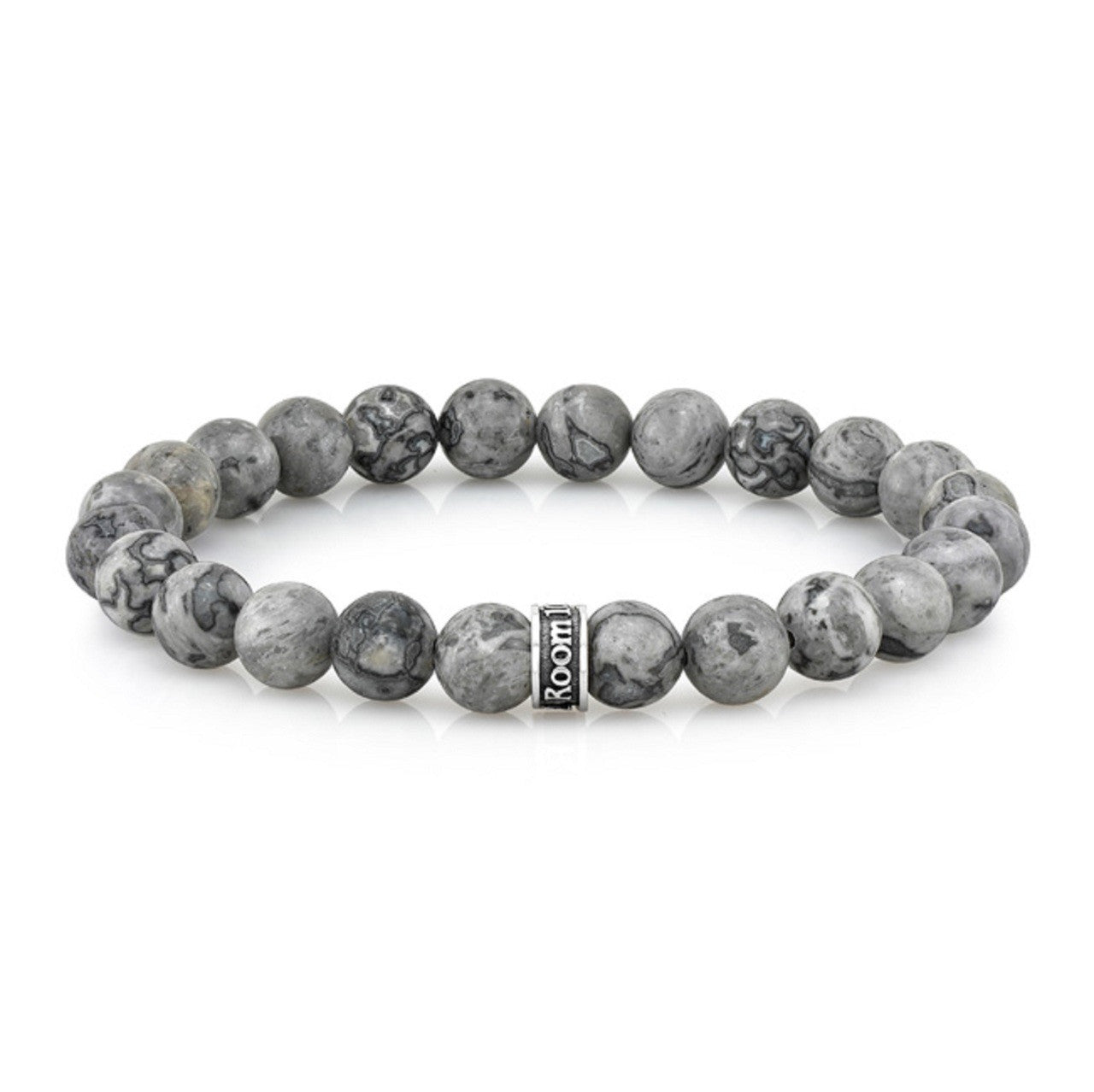8mm Gray Agate Bead Bracelet