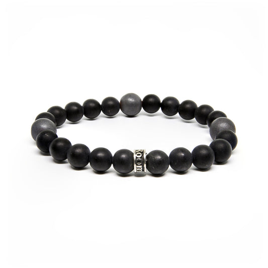 8mm Satin Agate & 10mm Hematite Bead Bracelet
