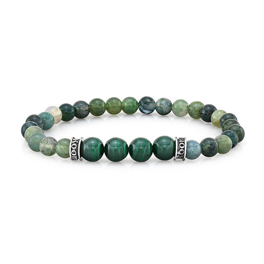 6mm Moss Agate and 8mm Malachite