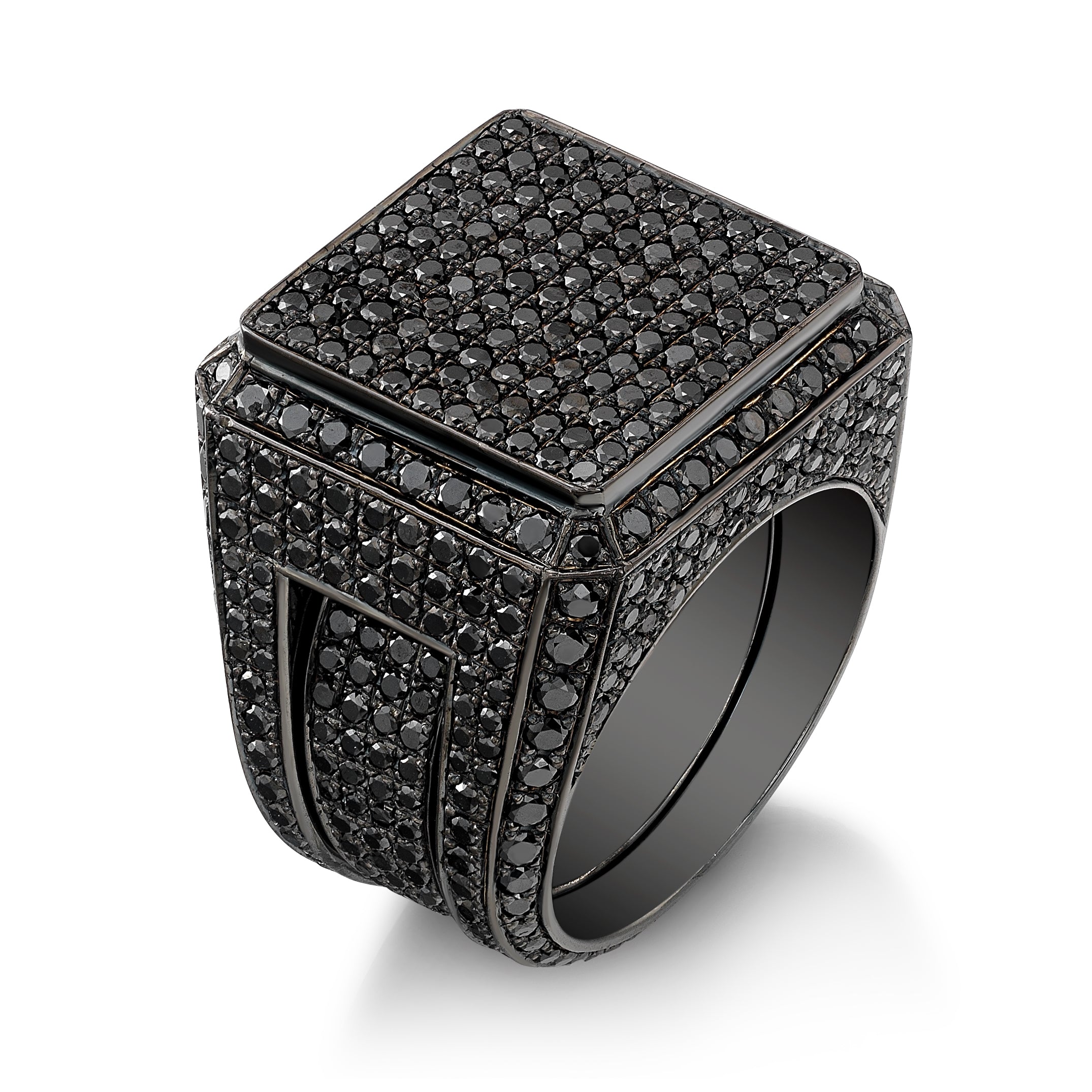Black Diamond Pave Block Ring – The 101 Corporation