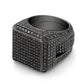 Black Diamond Pave Block Ring