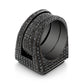 Black Diamond Pave Block Ring