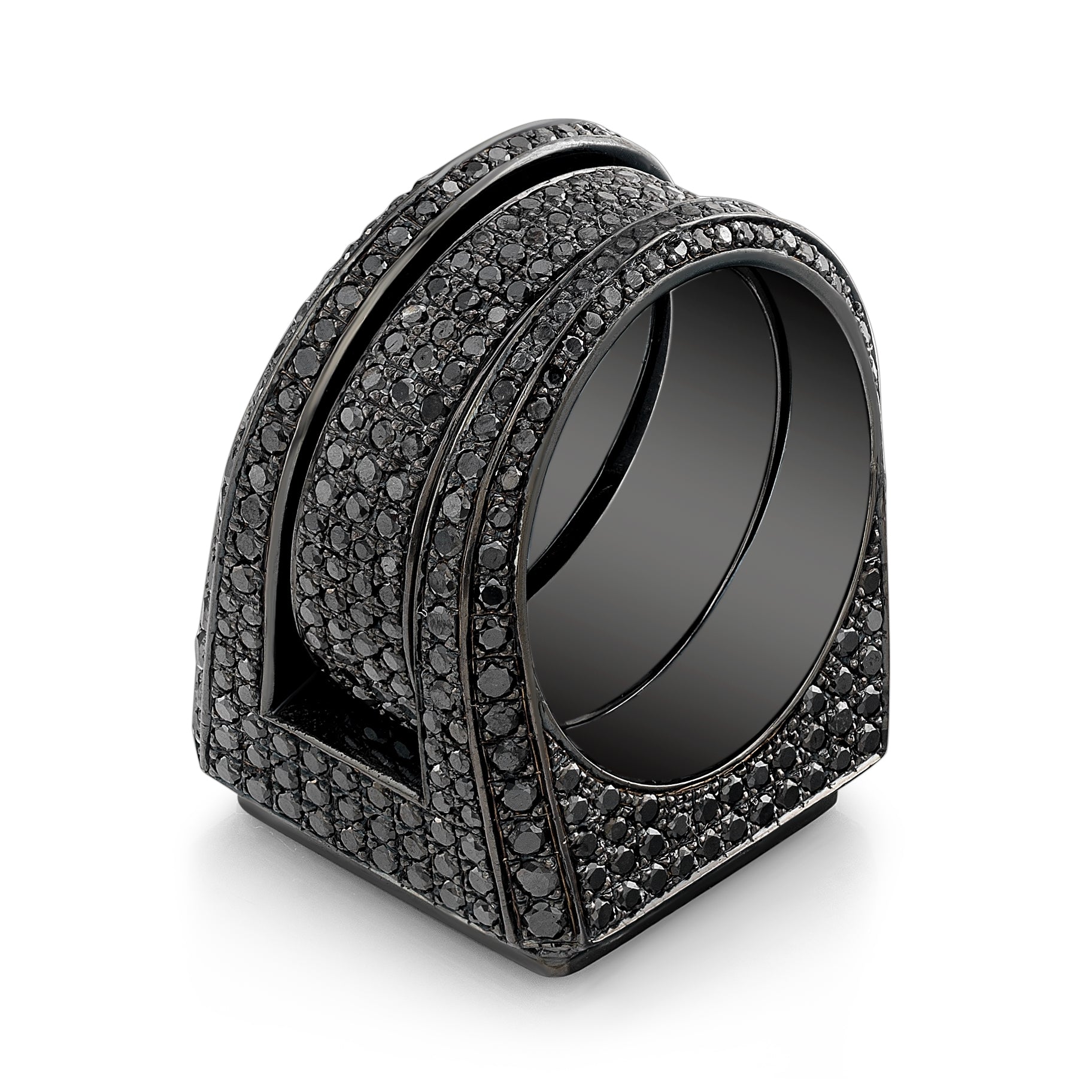 Black Diamond Pave Block Ring – The 101 Corporation