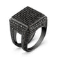Black Diamond Pave Block Ring