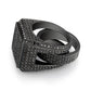 Black Diamond Pave Block Ring